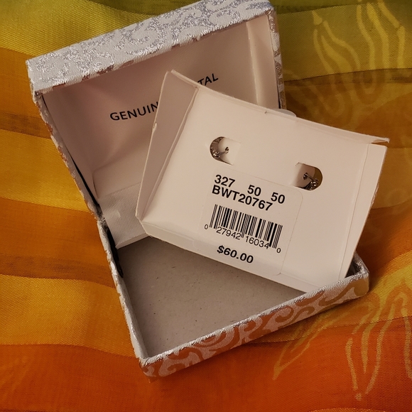 Genuine crystals Silver plated hoops - Picture 7 of 7